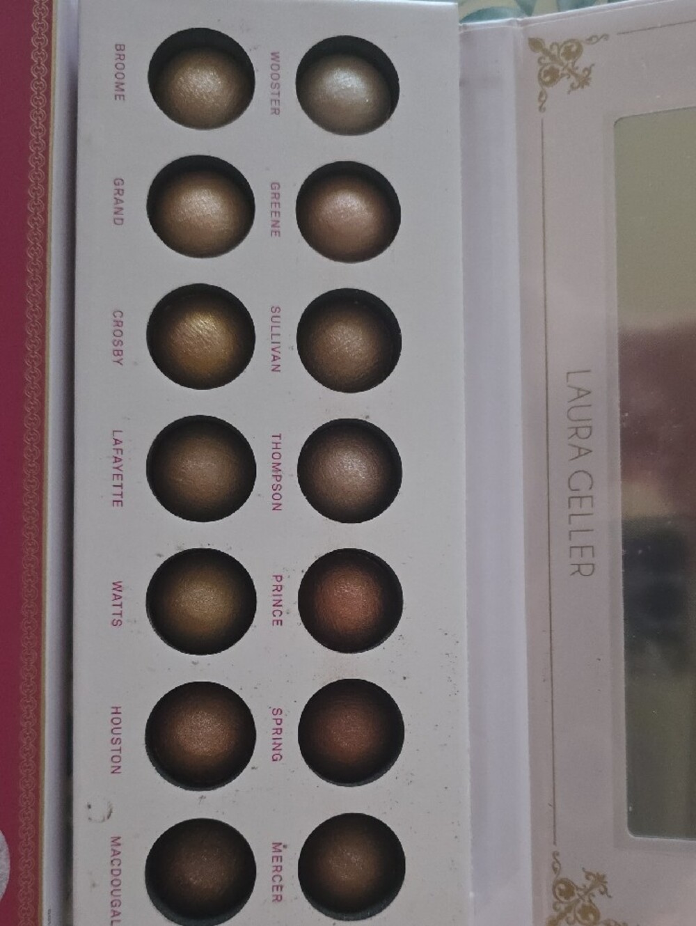 Laura Geller Soho Shimmers 14-Baked Eyeshadow Palette - Warm Golds & Browns - Picture 2 of 3